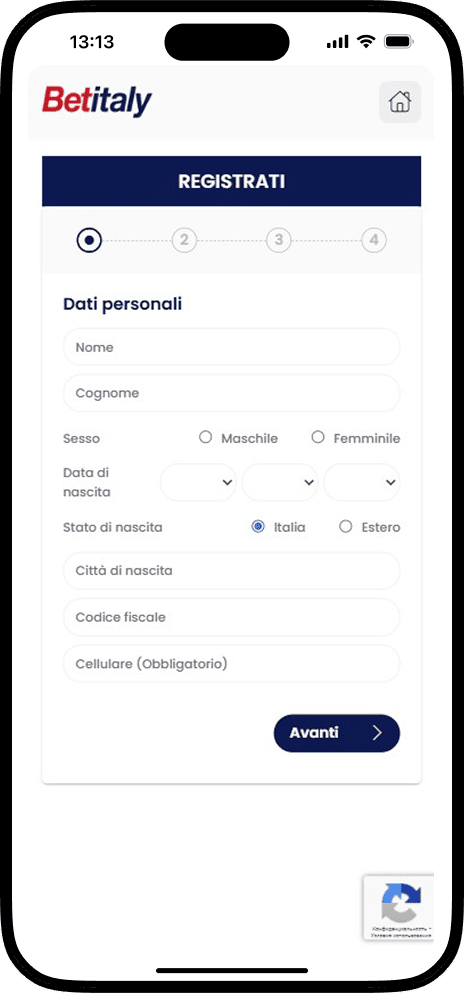 BetItaly Registrazione